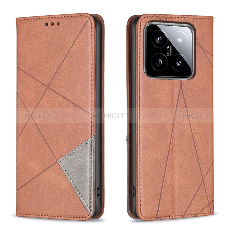 Funda de Cuero Cartera con Soporte Carcasa B07F para Xiaomi Mi 14 5G Marron