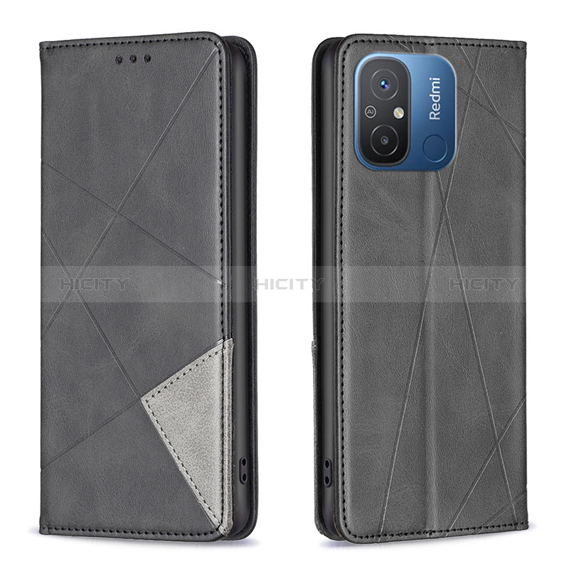 Funda de Cuero Cartera con Soporte Carcasa B07F para Xiaomi Poco C55 Negro