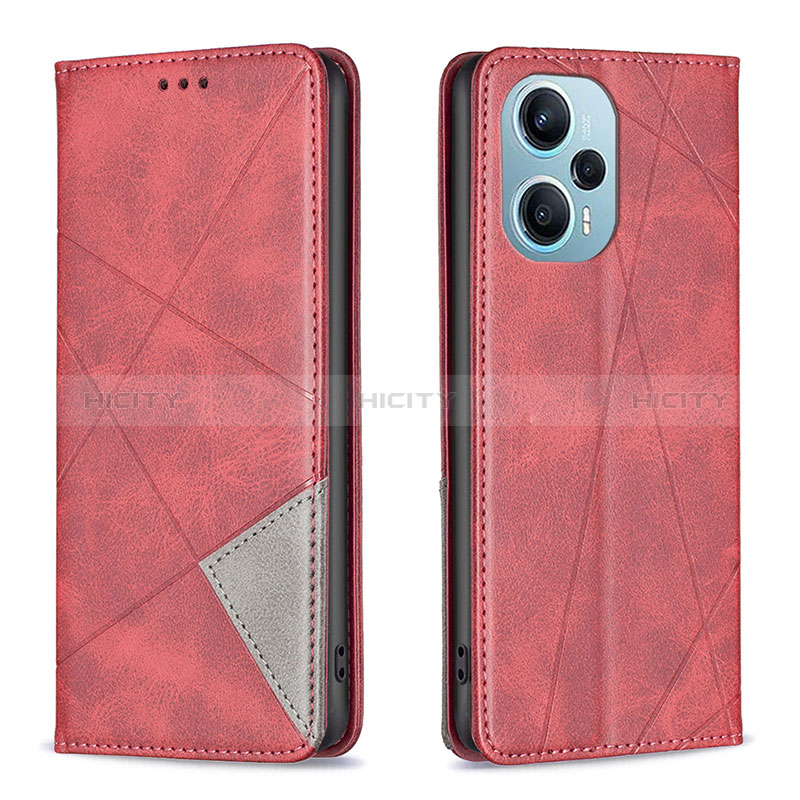 Funda de Cuero Cartera con Soporte Carcasa B07F para Xiaomi Poco F5 5G Rojo