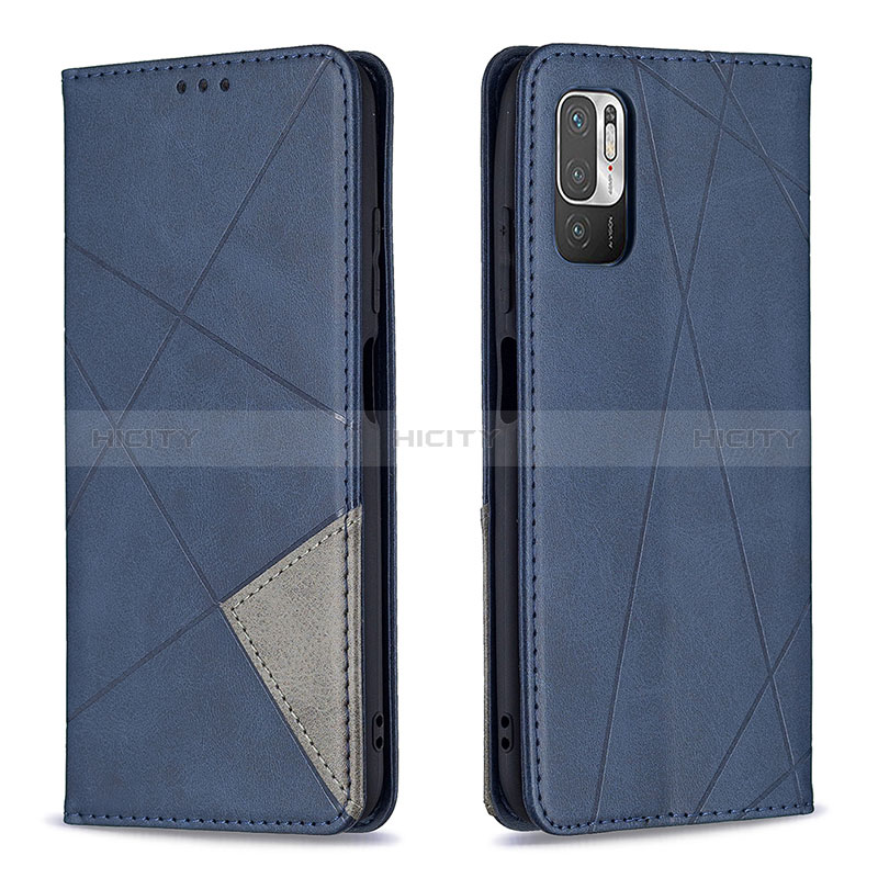 Funda de Cuero Cartera con Soporte Carcasa B07F para Xiaomi POCO M3 Pro 5G Azul