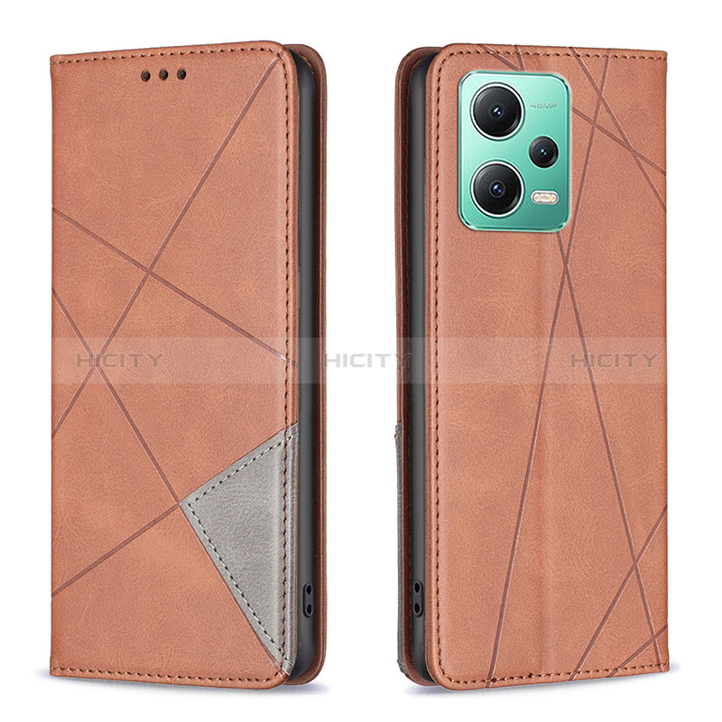 Funda de Cuero Cartera con Soporte Carcasa B07F para Xiaomi Poco X5 5G Marron