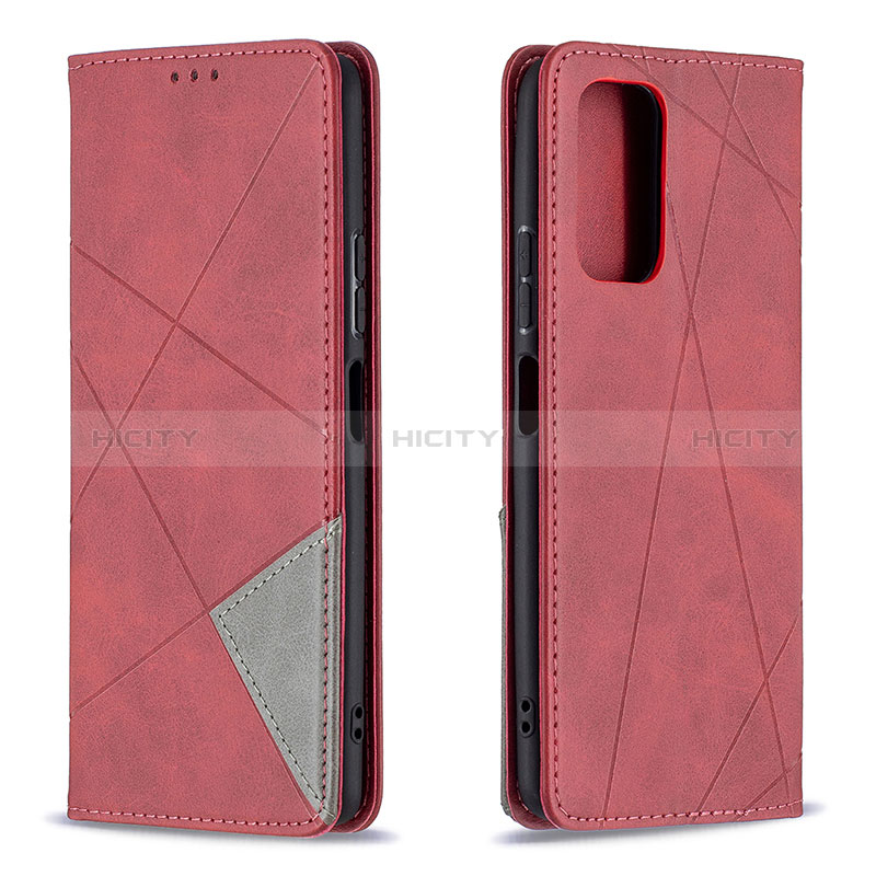 Funda de Cuero Cartera con Soporte Carcasa B07F para Xiaomi Redmi Note 10 Pro 4G Rojo