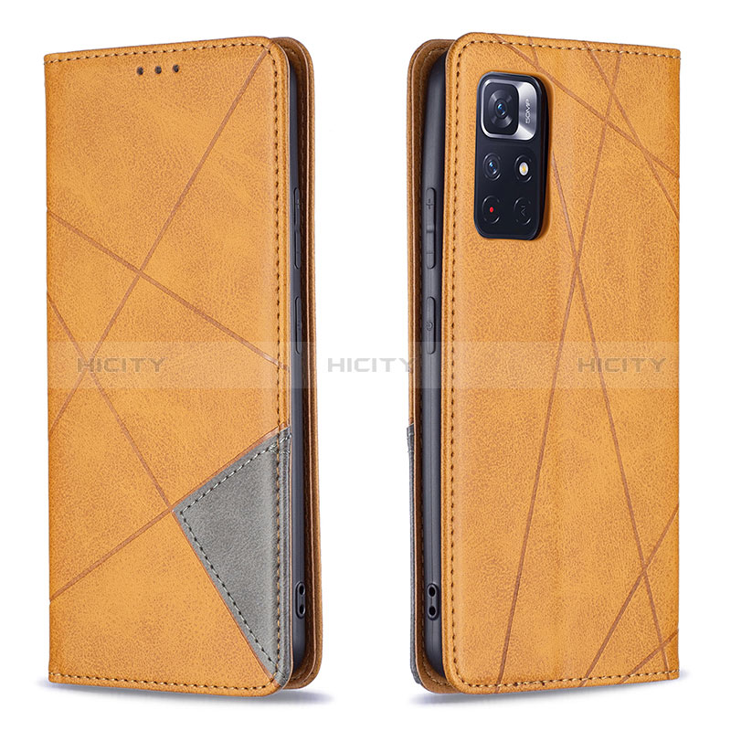 Funda de Cuero Cartera con Soporte Carcasa B07F para Xiaomi Redmi Note 11 5G Marron Claro