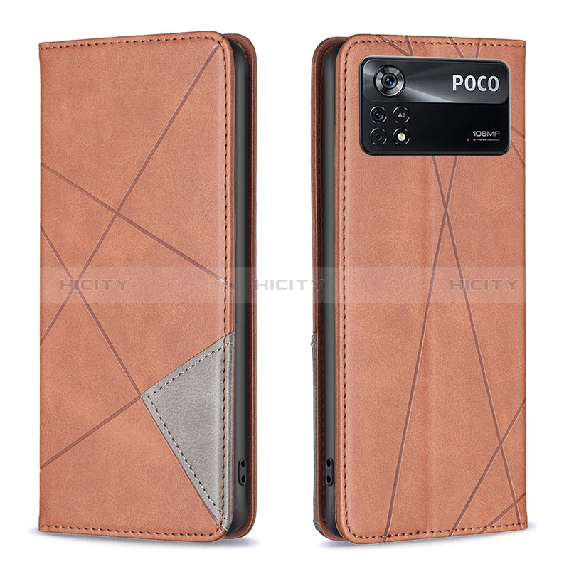 Funda de Cuero Cartera con Soporte Carcasa B07F para Xiaomi Redmi Note 11E Pro 5G Marron