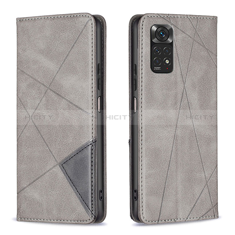 Funda de Cuero Cartera con Soporte Carcasa B07F para Xiaomi Redmi Note 11S 4G Gris