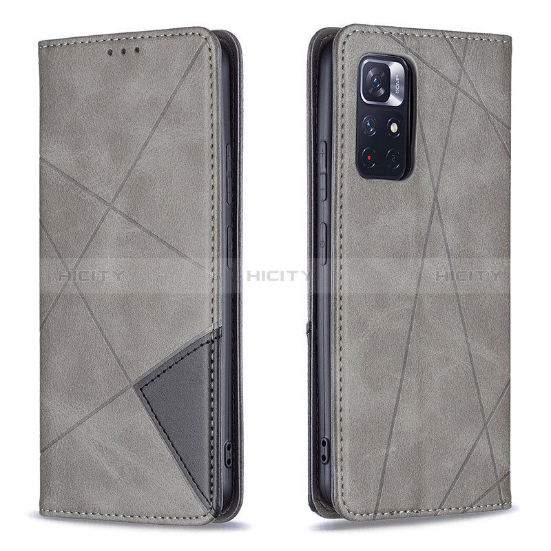 Funda de Cuero Cartera con Soporte Carcasa B07F para Xiaomi Redmi Note 11T 5G Gris