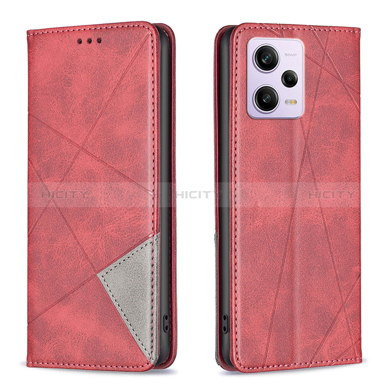 Funda de Cuero Cartera con Soporte Carcasa B07F para Xiaomi Redmi Note 12 Explorer Rojo