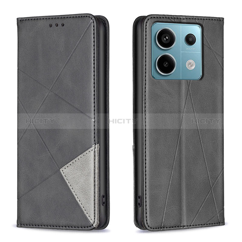 Funda de Cuero Cartera con Soporte Carcasa B07F para Xiaomi Redmi Note 13 Pro 5G Negro