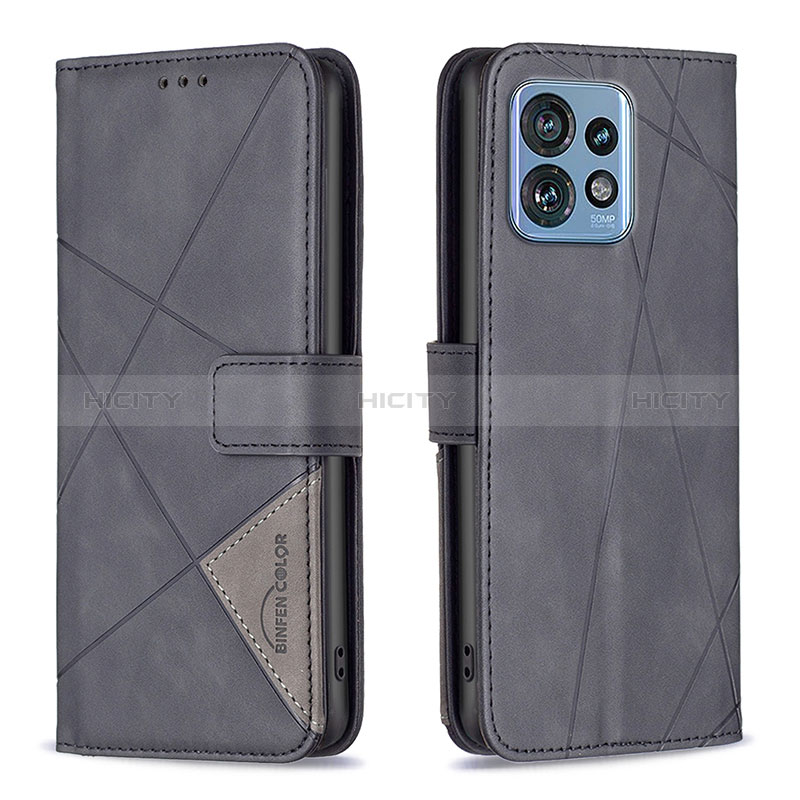 Funda de Cuero Cartera con Soporte Carcasa B08F para Motorola Moto X40 5G Negro