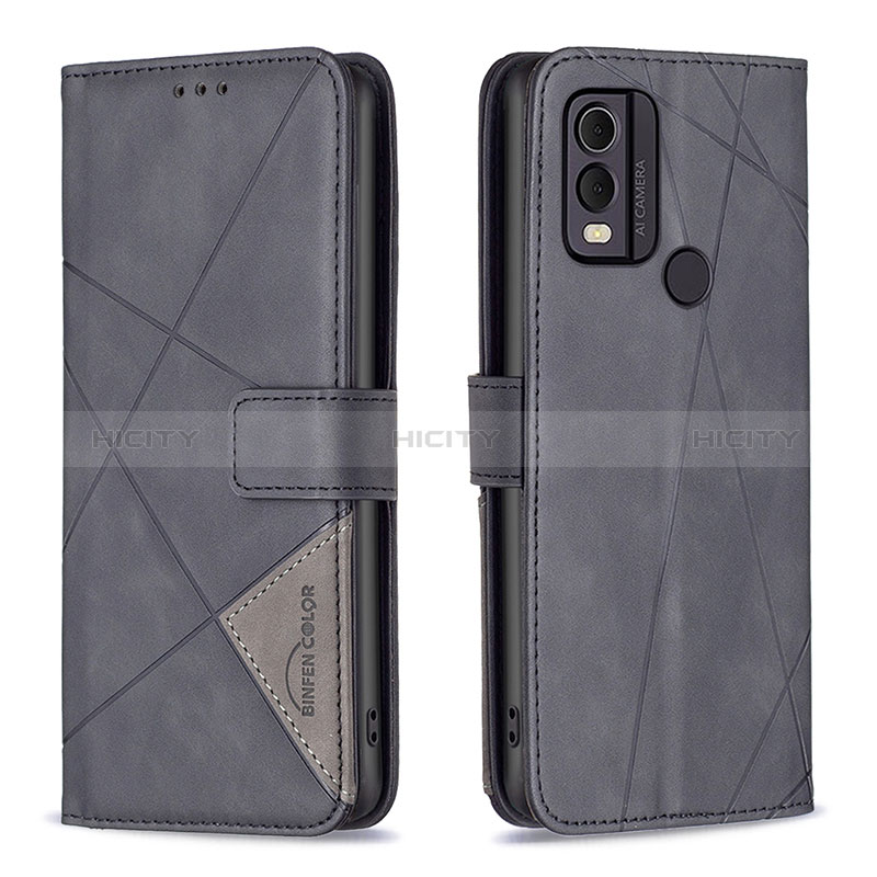 Funda de Cuero Cartera con Soporte Carcasa B08F para Nokia C22 Negro