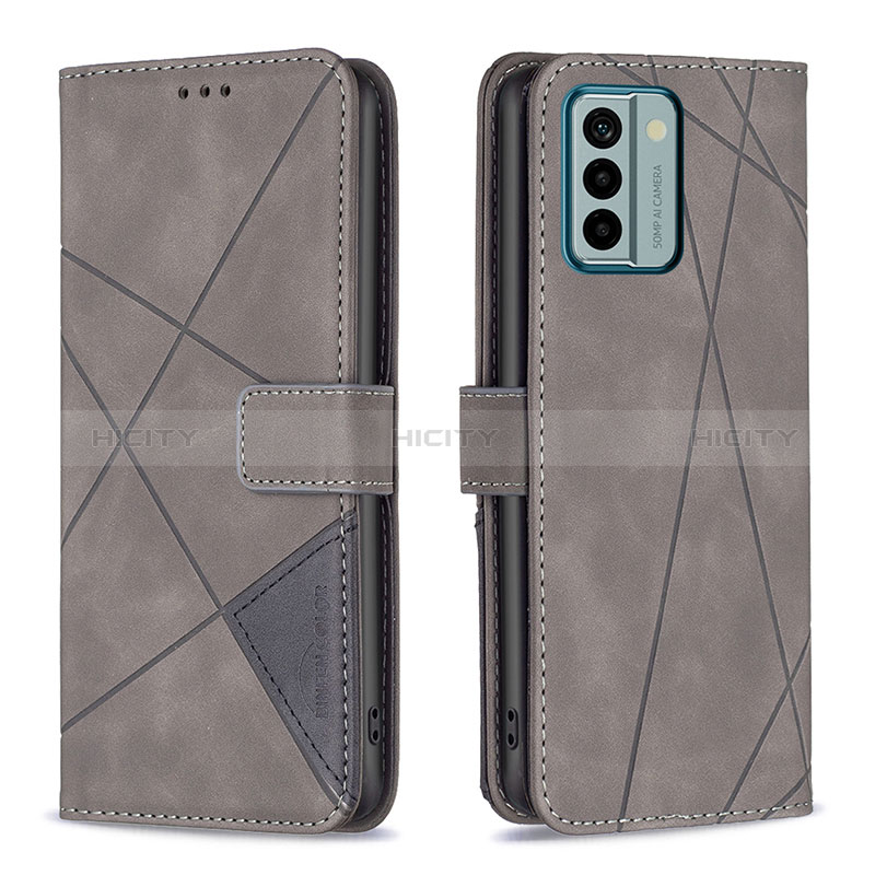 Funda de Cuero Cartera con Soporte Carcasa B08F para Nokia G22 Gris