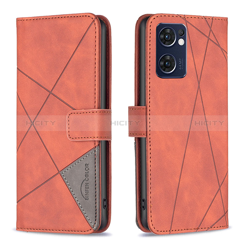 Funda de Cuero Cartera con Soporte Carcasa B08F para OnePlus Nord CE 2 5G Naranja