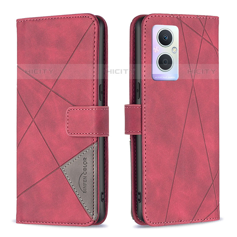 Funda de Cuero Cartera con Soporte Carcasa B08F para OnePlus Nord N20 5G Rojo