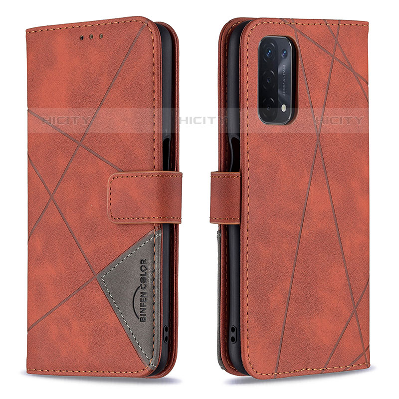 Funda de Cuero Cartera con Soporte Carcasa B08F para OnePlus Nord N200 5G