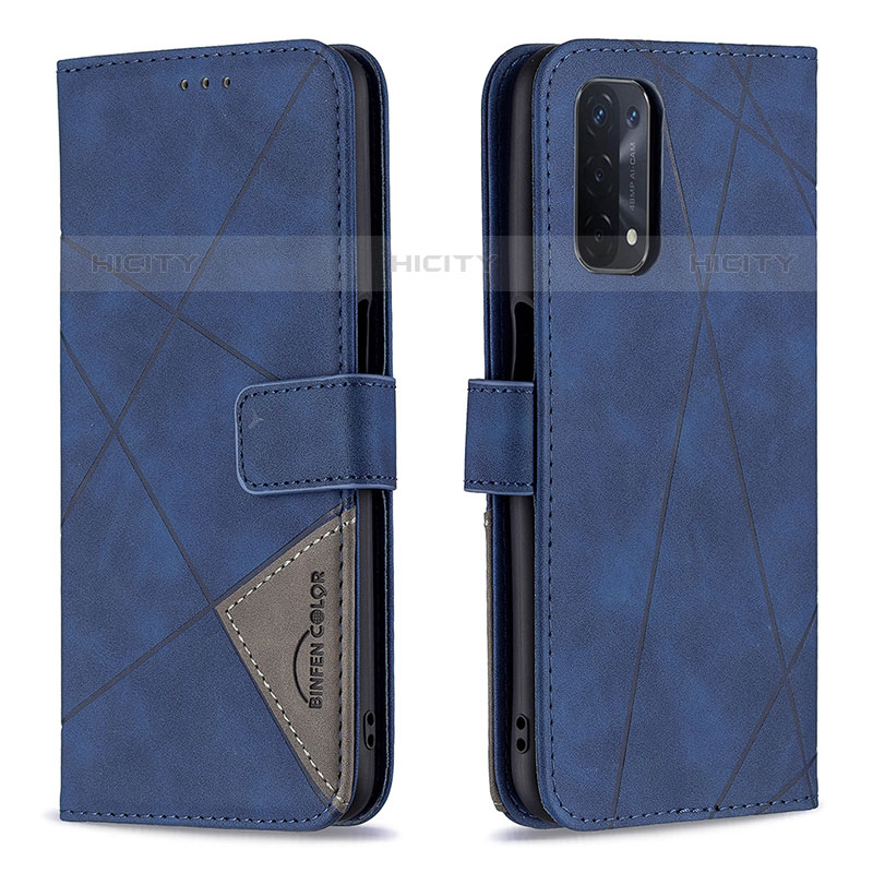 Funda de Cuero Cartera con Soporte Carcasa B08F para OnePlus Nord N200 5G Azul