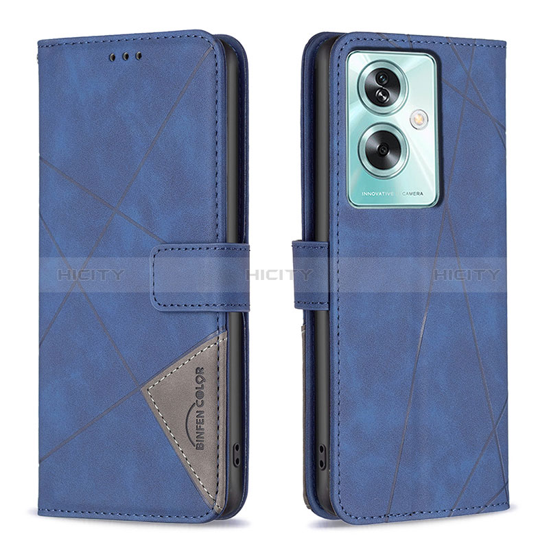 Funda de Cuero Cartera con Soporte Carcasa B08F para Oppo A2 5G Azul