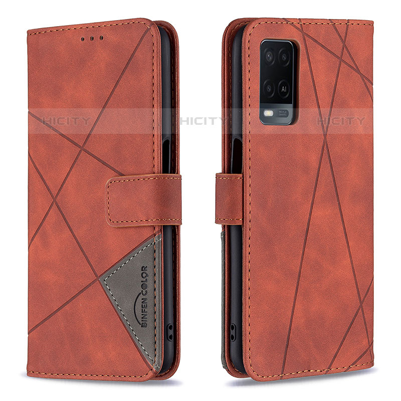 Funda de Cuero Cartera con Soporte Carcasa B08F para Oppo A54 4G