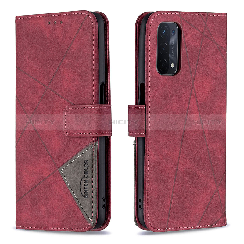 Funda de Cuero Cartera con Soporte Carcasa B08F para Oppo A74 5G