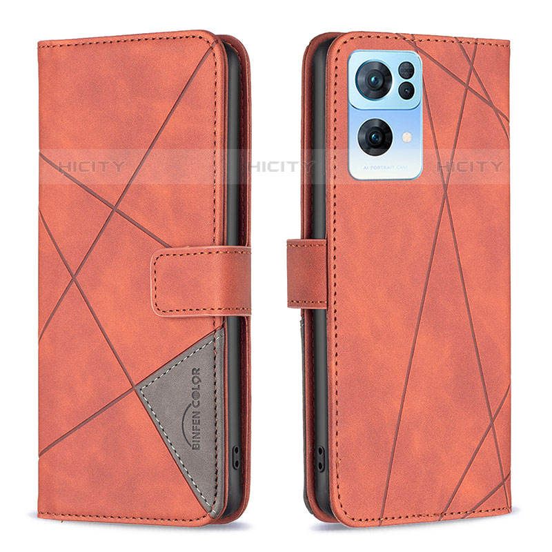 Funda de Cuero Cartera con Soporte Carcasa B08F para Oppo Reno7 Pro 5G