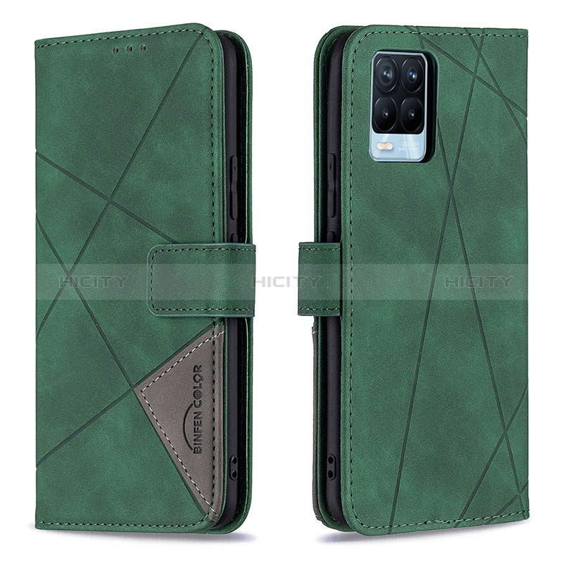 Funda de Cuero Cartera con Soporte Carcasa B08F para Realme 8 4G