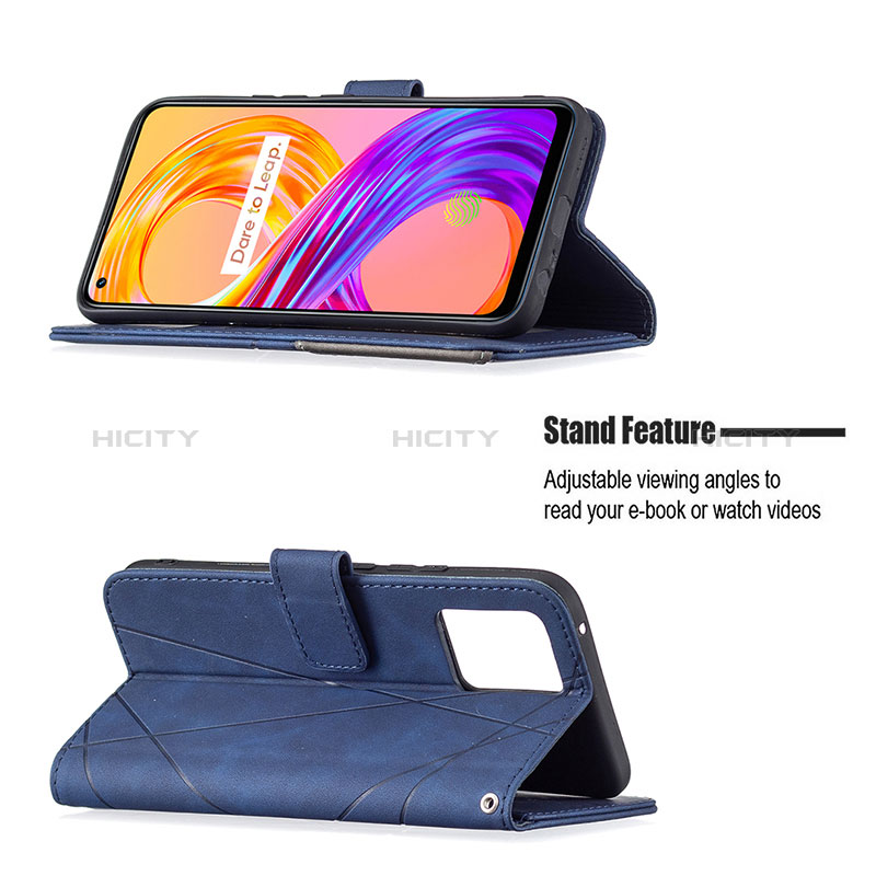 Funda de Cuero Cartera con Soporte Carcasa B08F para Realme 8 4G