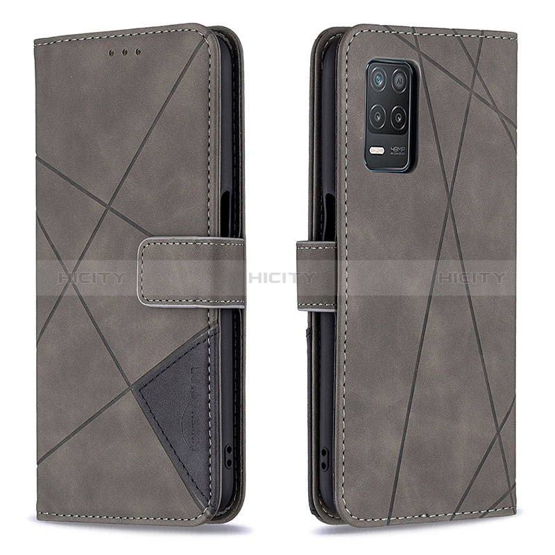 Funda de Cuero Cartera con Soporte Carcasa B08F para Realme 8 5G Gris