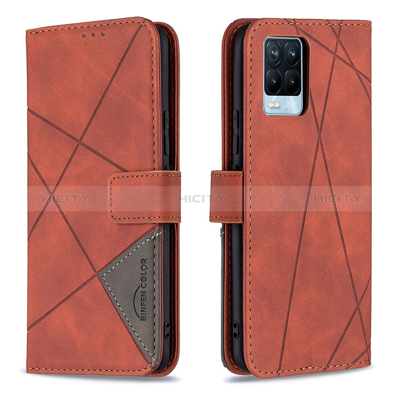 Funda de Cuero Cartera con Soporte Carcasa B08F para Realme 8 Pro