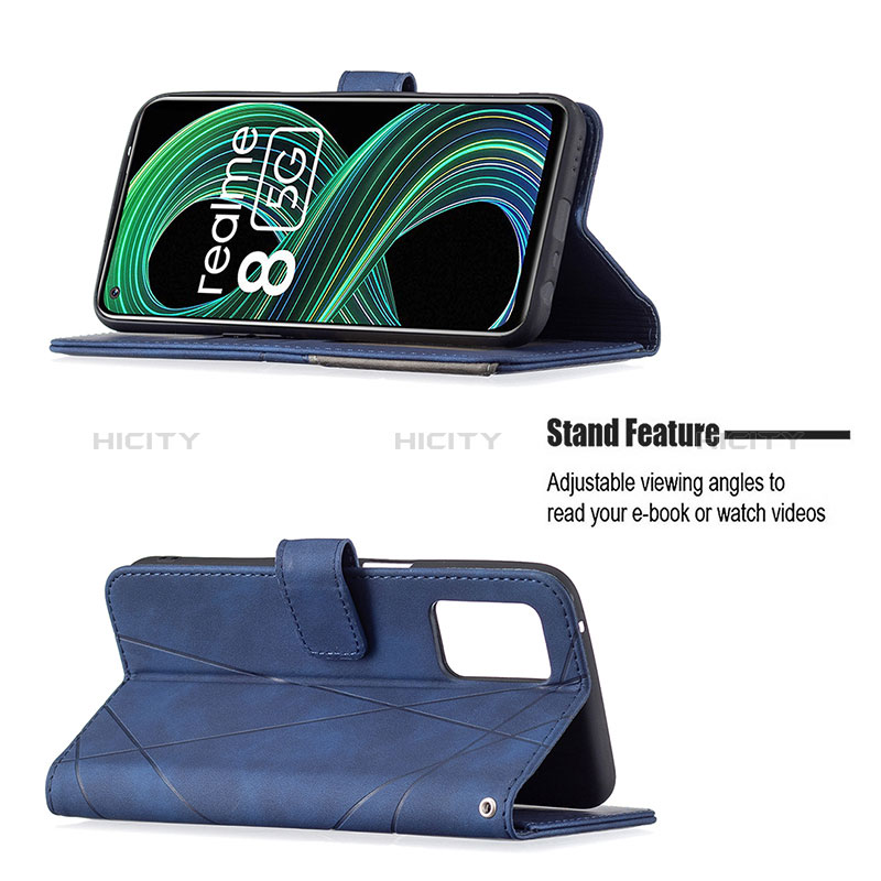 Funda de Cuero Cartera con Soporte Carcasa B08F para Realme 8s 5G