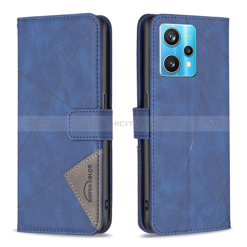 Funda de Cuero Cartera con Soporte Carcasa B08F para Realme 9 Pro+ Plus 5G Azul