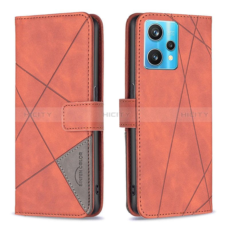 Funda de Cuero Cartera con Soporte Carcasa B08F para Realme 9 Pro+ Plus 5G Naranja