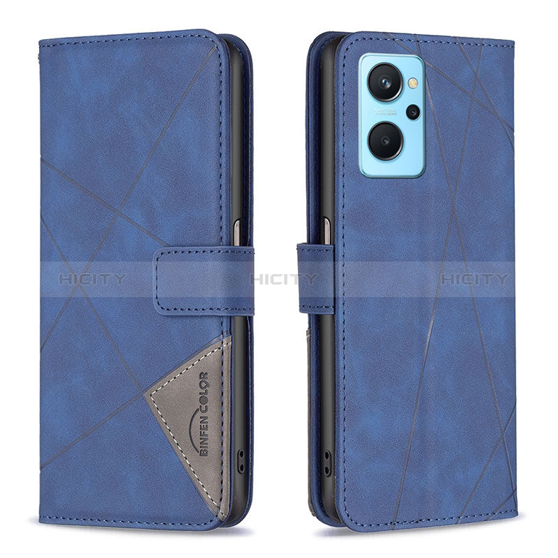 Funda de Cuero Cartera con Soporte Carcasa B08F para Realme 9i 4G