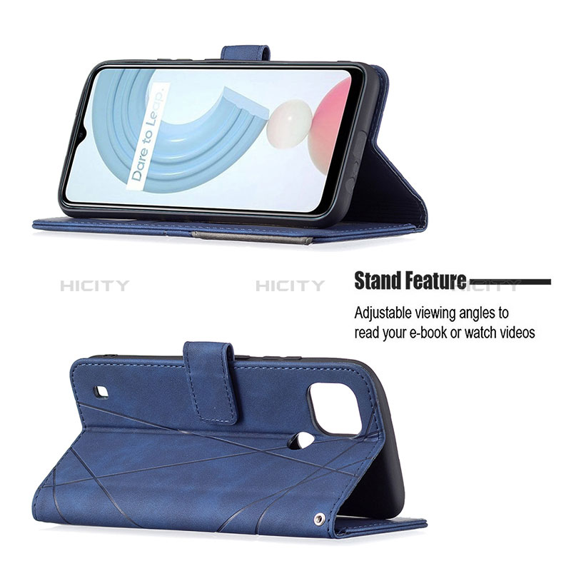 Funda de Cuero Cartera con Soporte Carcasa B08F para Realme C21