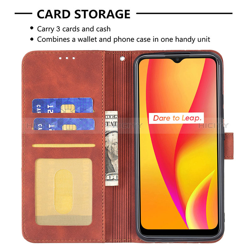 Funda de Cuero Cartera con Soporte Carcasa B08F para Realme C25S