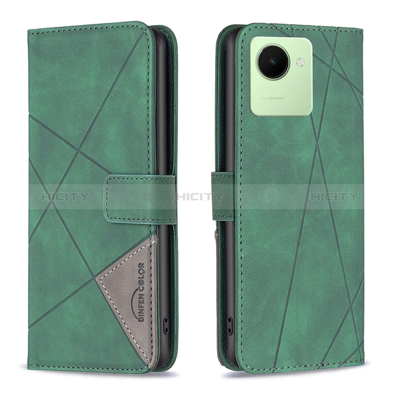 Funda de Cuero Cartera con Soporte Carcasa B08F para Realme C30