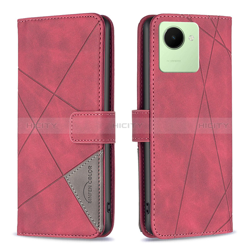 Funda de Cuero Cartera con Soporte Carcasa B08F para Realme C30