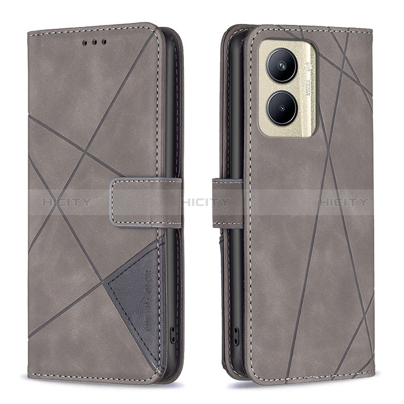 Funda de Cuero Cartera con Soporte Carcasa B08F para Realme C33 (2023) Gris