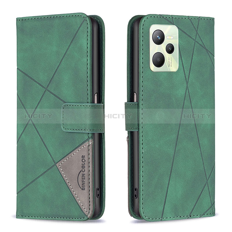 Funda de Cuero Cartera con Soporte Carcasa B08F para Realme Narzo 50A Prime