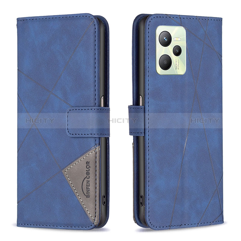 Funda de Cuero Cartera con Soporte Carcasa B08F para Realme Narzo 50A Prime