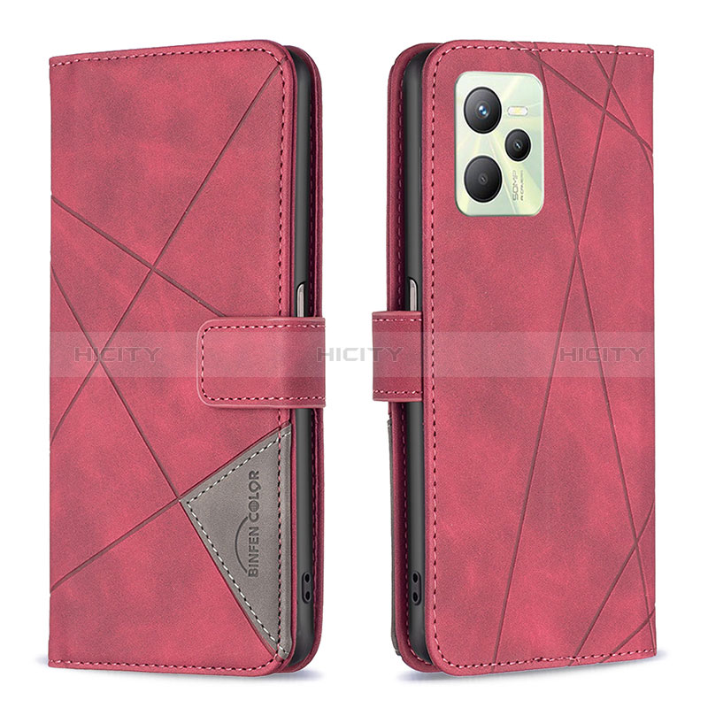 Funda de Cuero Cartera con Soporte Carcasa B08F para Realme Narzo 50A Prime