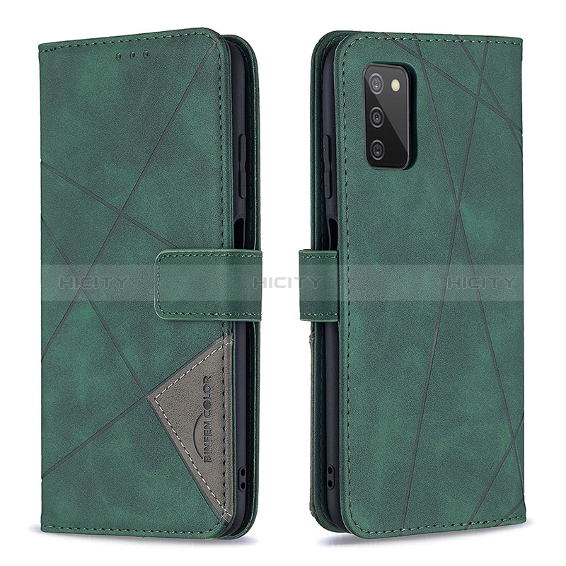 Funda de Cuero Cartera con Soporte Carcasa B08F para Samsung Galaxy A02s Verde