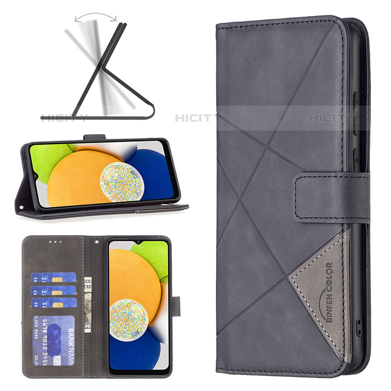 Funda de Cuero Cartera con Soporte Carcasa B08F para Samsung Galaxy A03