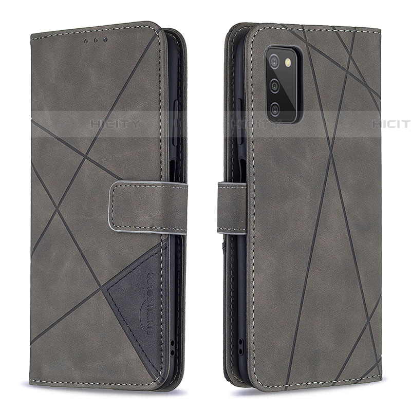 Funda de Cuero Cartera con Soporte Carcasa B08F para Samsung Galaxy A03s Gris