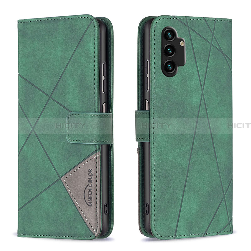 Funda de Cuero Cartera con Soporte Carcasa B08F para Samsung Galaxy A13 4G Verde