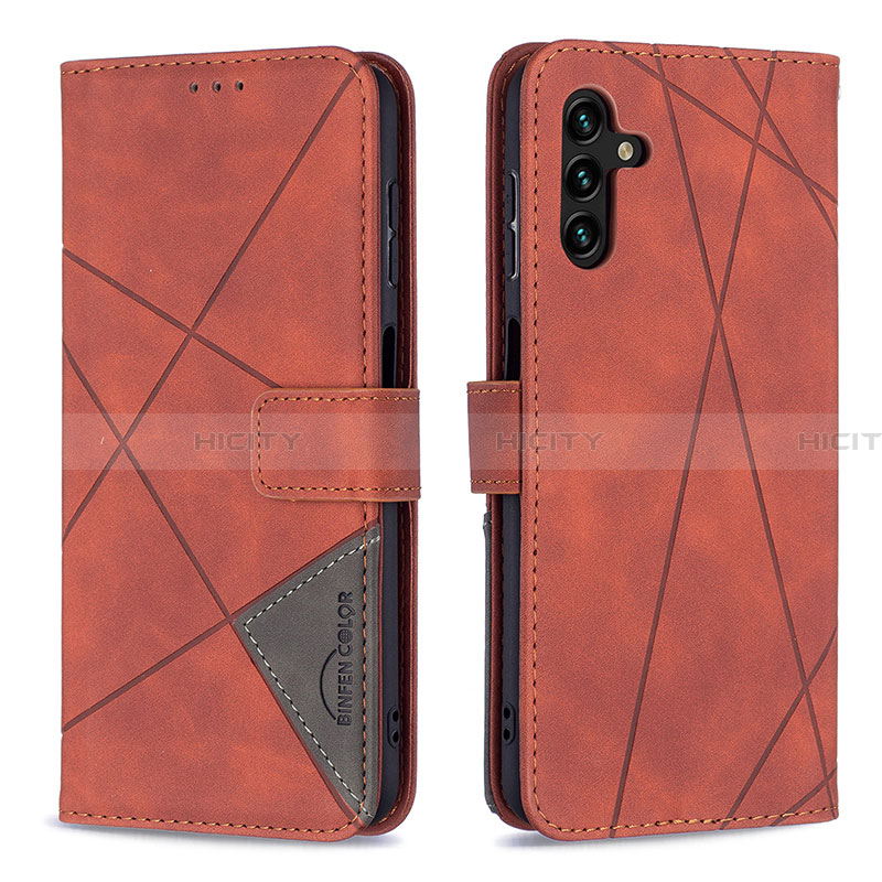 Funda de Cuero Cartera con Soporte Carcasa B08F para Samsung Galaxy A13 5G Naranja