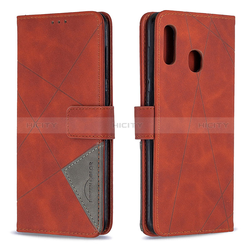 Funda de Cuero Cartera con Soporte Carcasa B08F para Samsung Galaxy A20