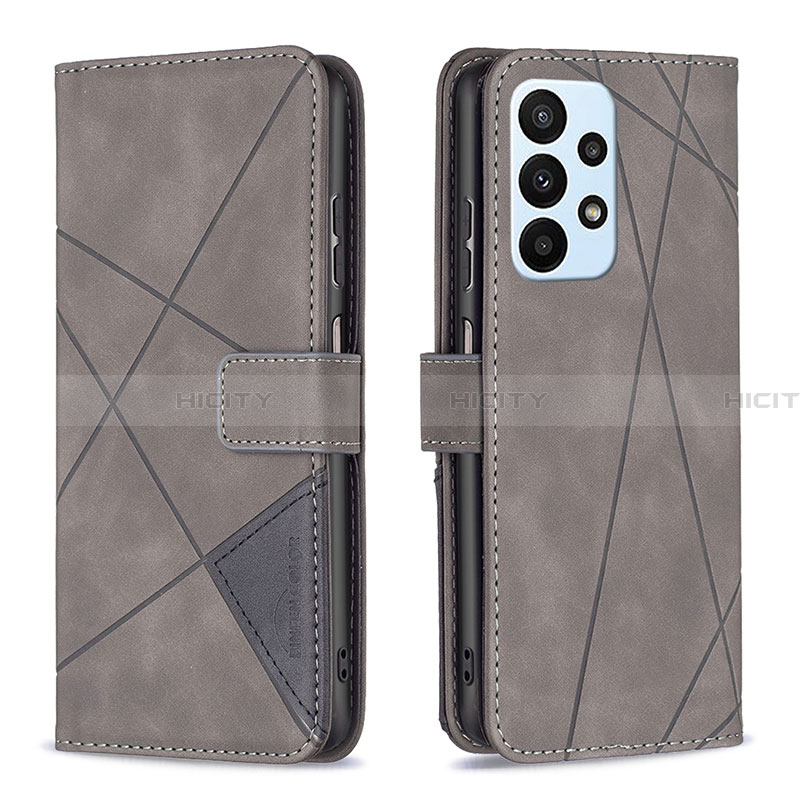 Funda de Cuero Cartera con Soporte Carcasa B08F para Samsung Galaxy A23 4G Gris