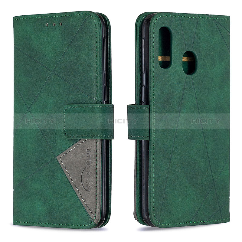 Funda de Cuero Cartera con Soporte Carcasa B08F para Samsung Galaxy A40 Verde