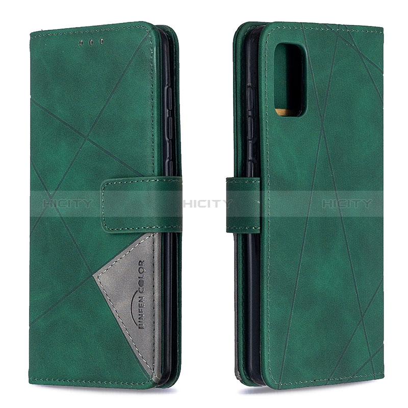 Funda de Cuero Cartera con Soporte Carcasa B08F para Samsung Galaxy A41 Verde