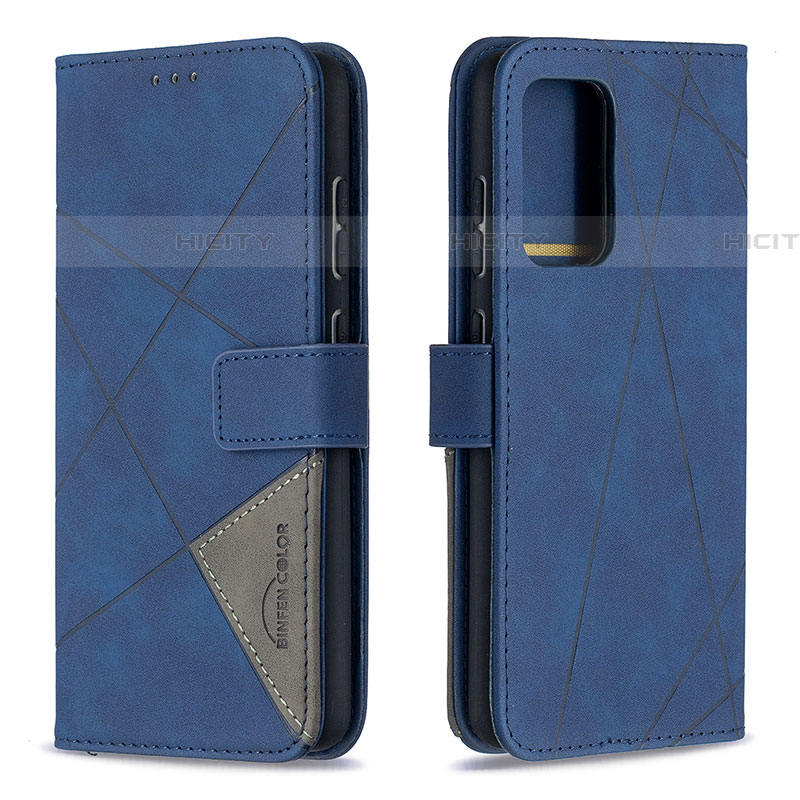 Funda de Cuero Cartera con Soporte Carcasa B08F para Samsung Galaxy A52 4G Azul