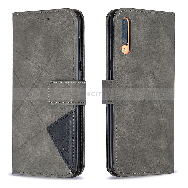 Funda de Cuero Cartera con Soporte Carcasa B08F para Samsung Galaxy A70 Gris